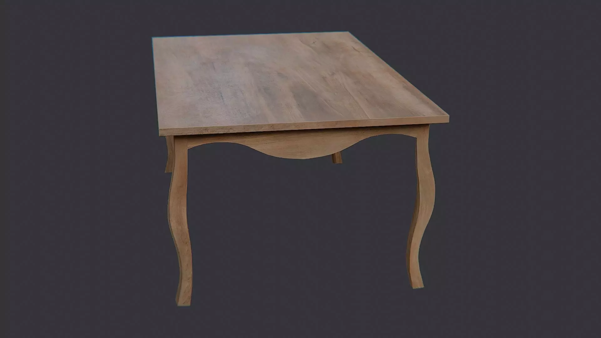 Elegant Wooden Dining Table with Carved Legs Low-poly 3D model_0