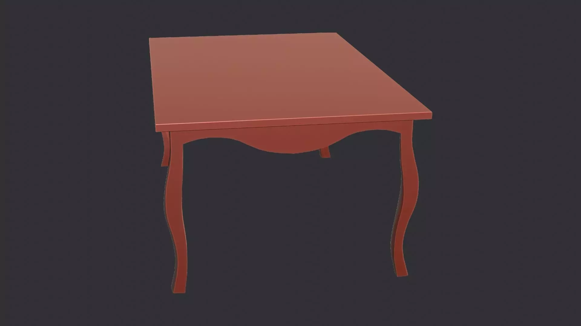 Elegant Wooden Dining Table with Carved Legs Low-poly 3D model_6