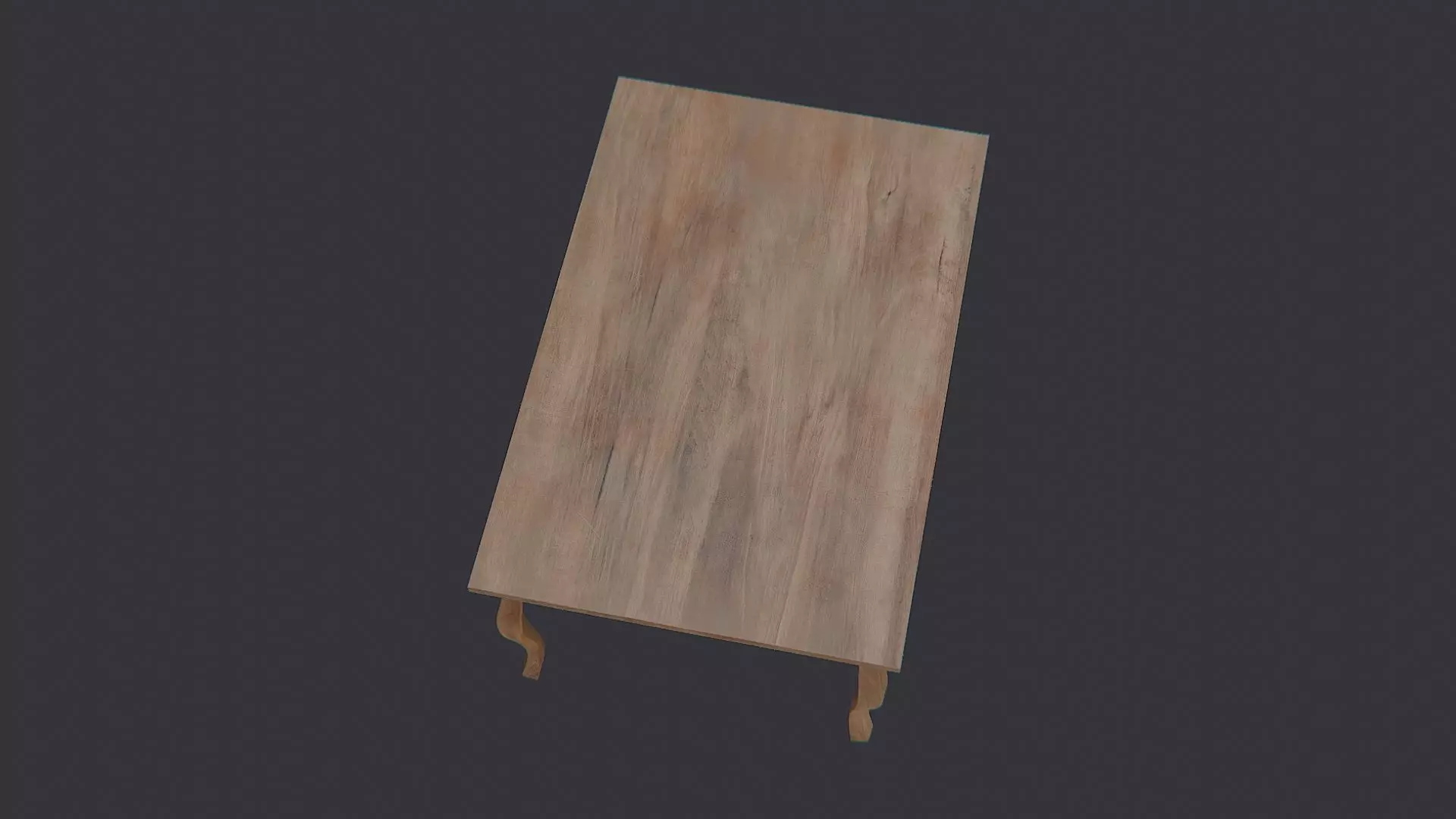 Elegant Wooden Dining Table with Carved Legs Low-poly 3D model_4