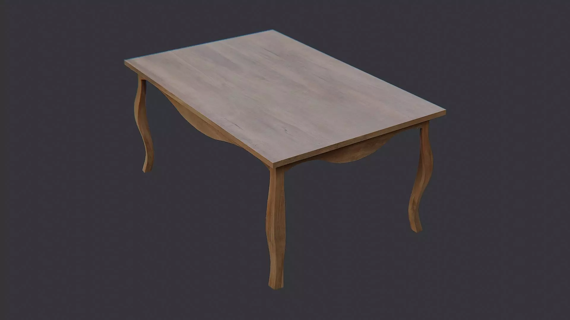 Elegant Wooden Dining Table with Carved Legs Low-poly 3D model_3