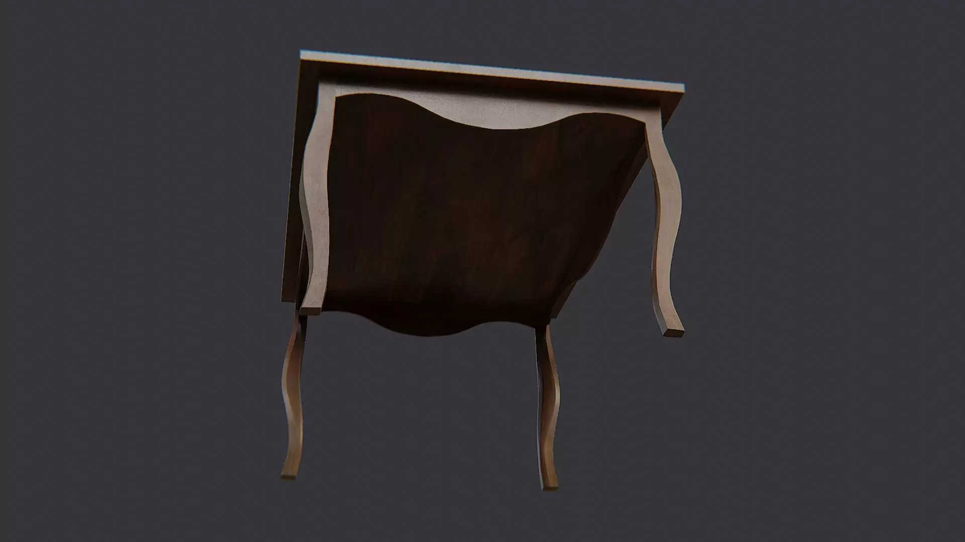 Elegant Wooden Dining Table with Carved Legs Low-poly 3D model_5