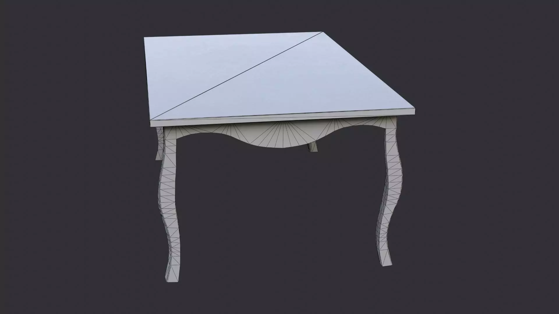 Elegant Wooden Dining Table with Carved Legs Low-poly 3D model_7