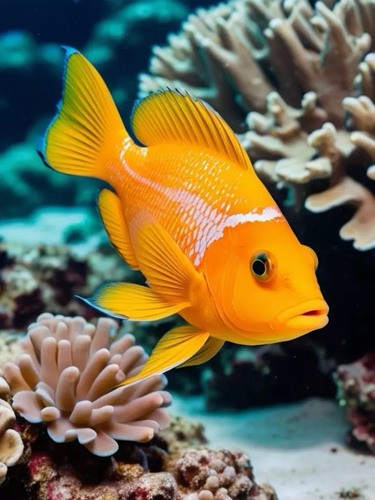 Hyper-Realistic Clownfish Coral Reef 3D Animal Lowpoly Low-poly 3D model_0