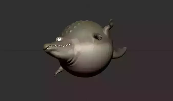 Fat Crocodile statue 3D print model