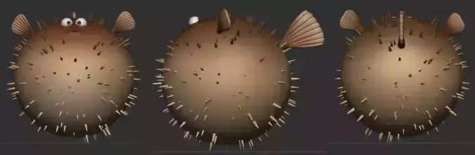 Fat  Puffer fish statue 3D print model