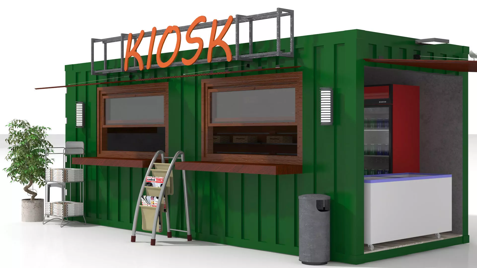 Container Retail Kiosk 3D model