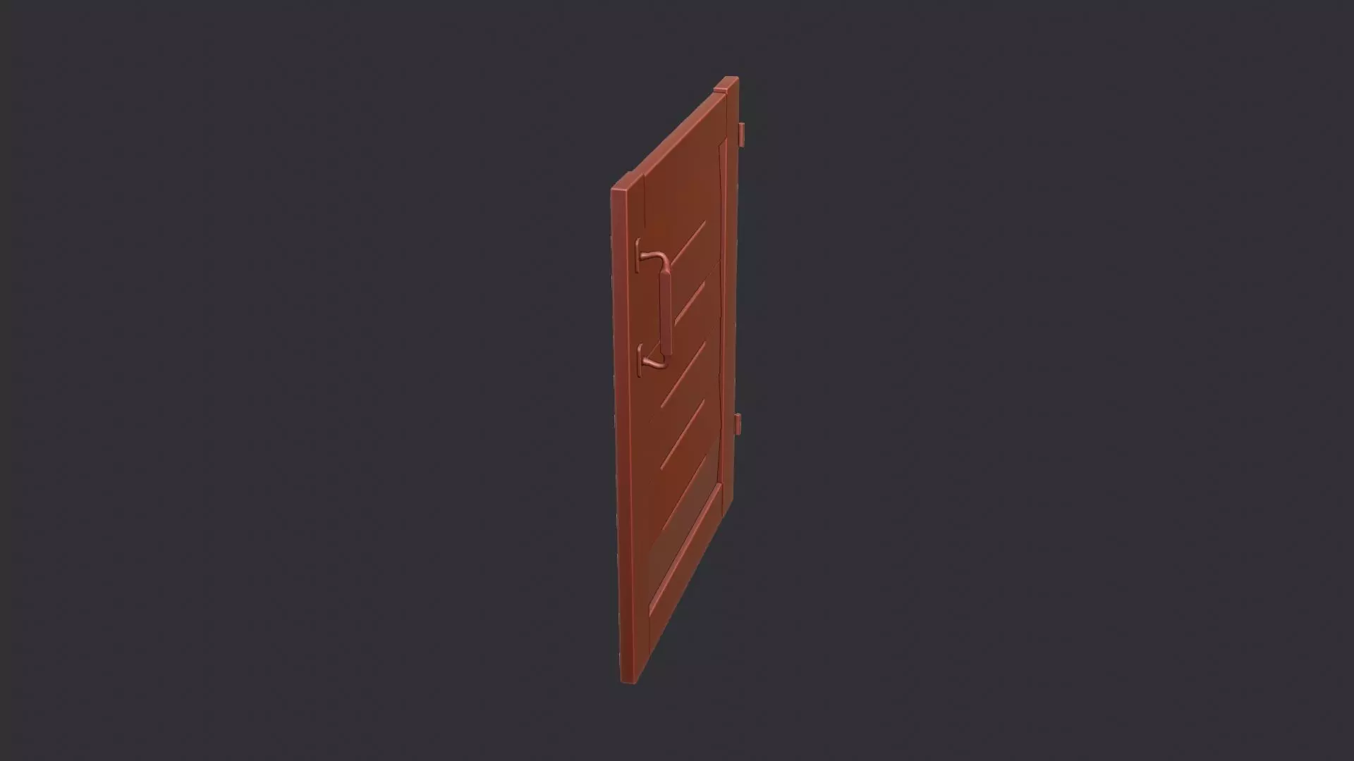 Kitchen Cabinet Door Right Rustic Wood Low-poly 3D model_6