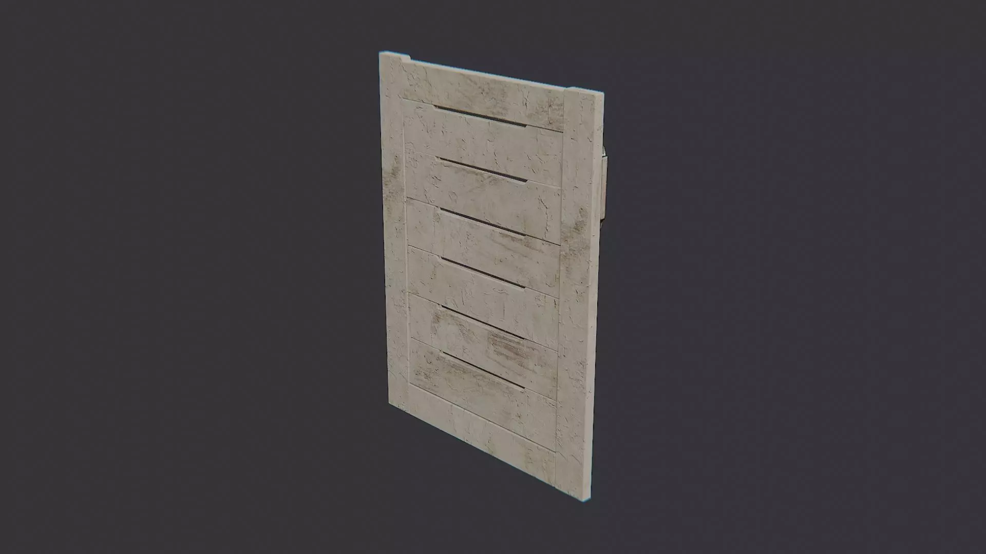 Kitchen Cabinet Door Right Rustic Wood Low-poly 3D model_1