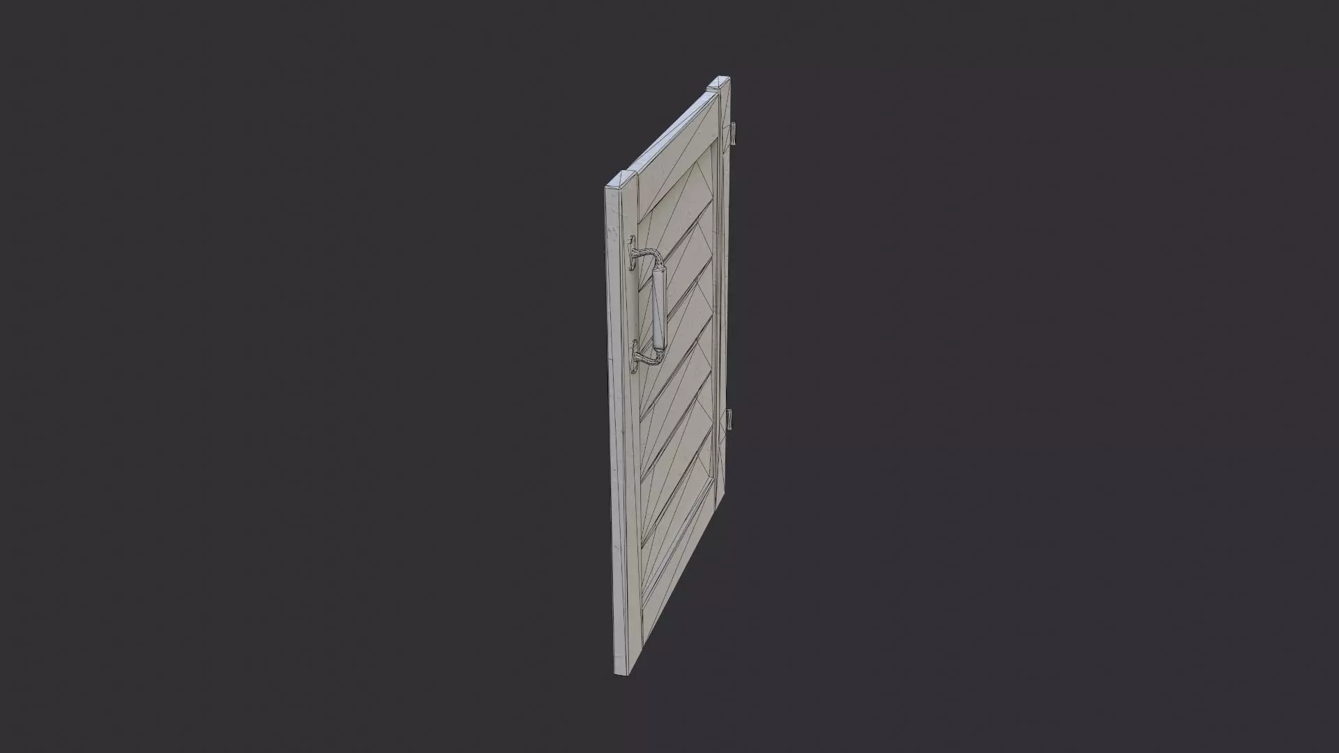 Kitchen Cabinet Door Right Rustic Wood Low-poly 3D model_7