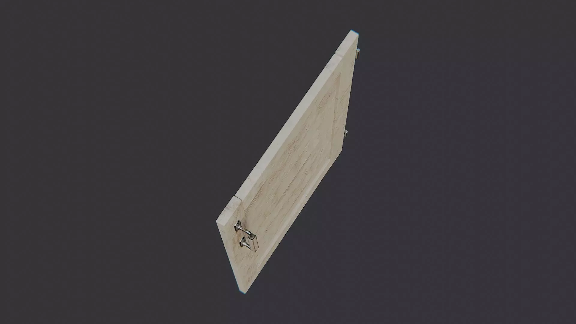 Kitchen Cabinet Door Right Rustic Wood Low-poly 3D model_4