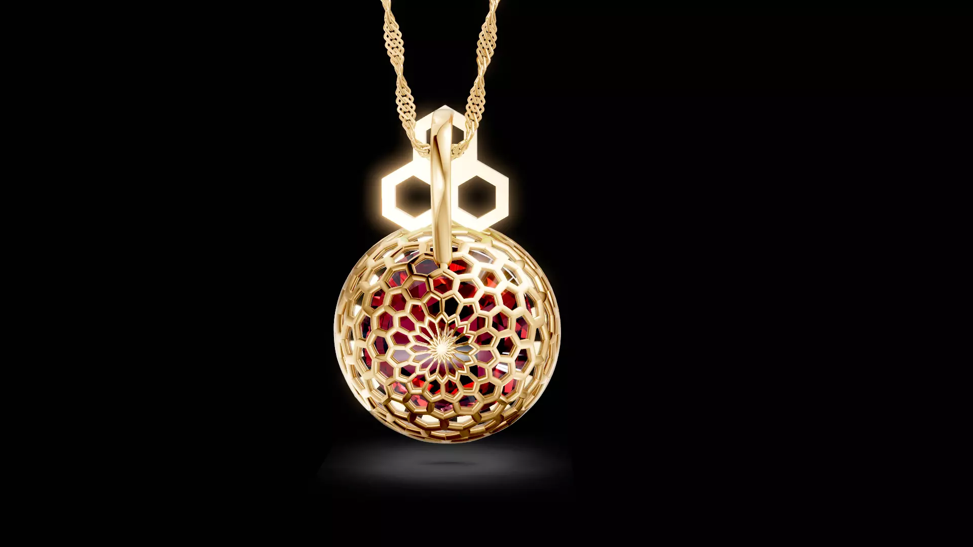 HexaFlare Pendant 3D print model_2