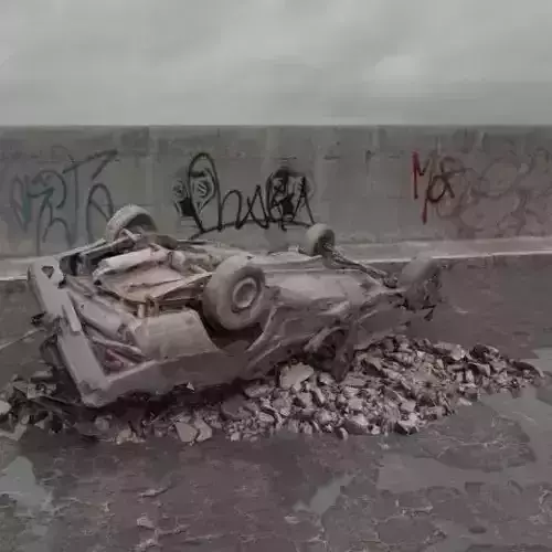 destroyed car 073 am165 3D model