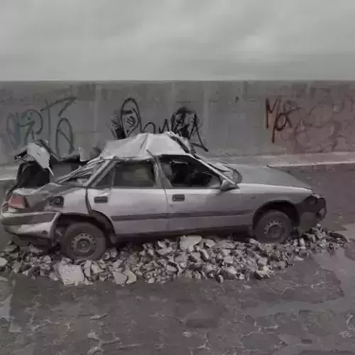 destroyed car 076 am165 3D model