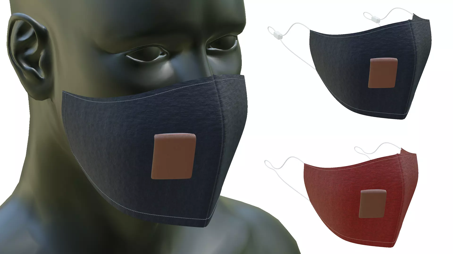Dust Mask with Integrated Leather Filter 3D model