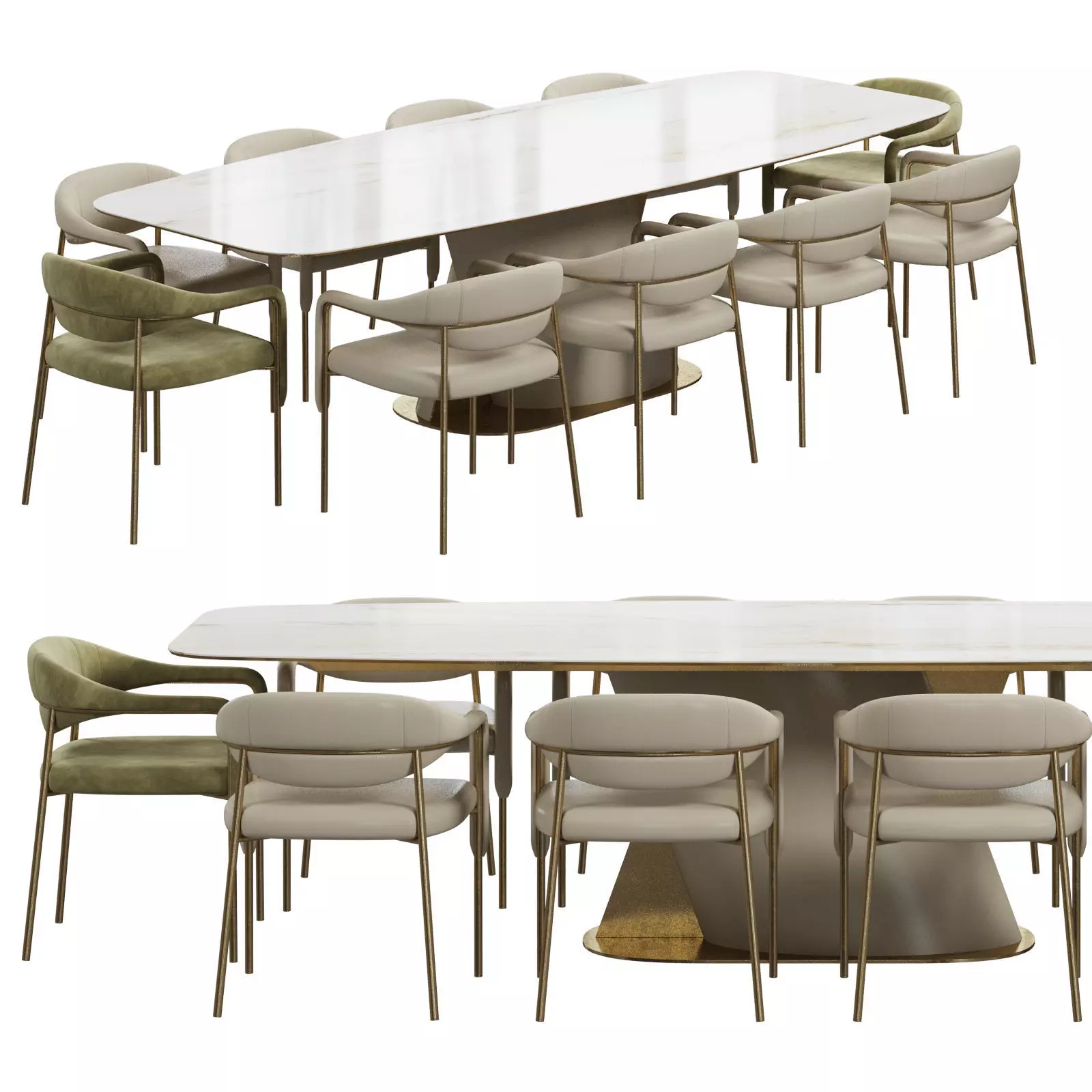 Dining set Gamma 3D model_0