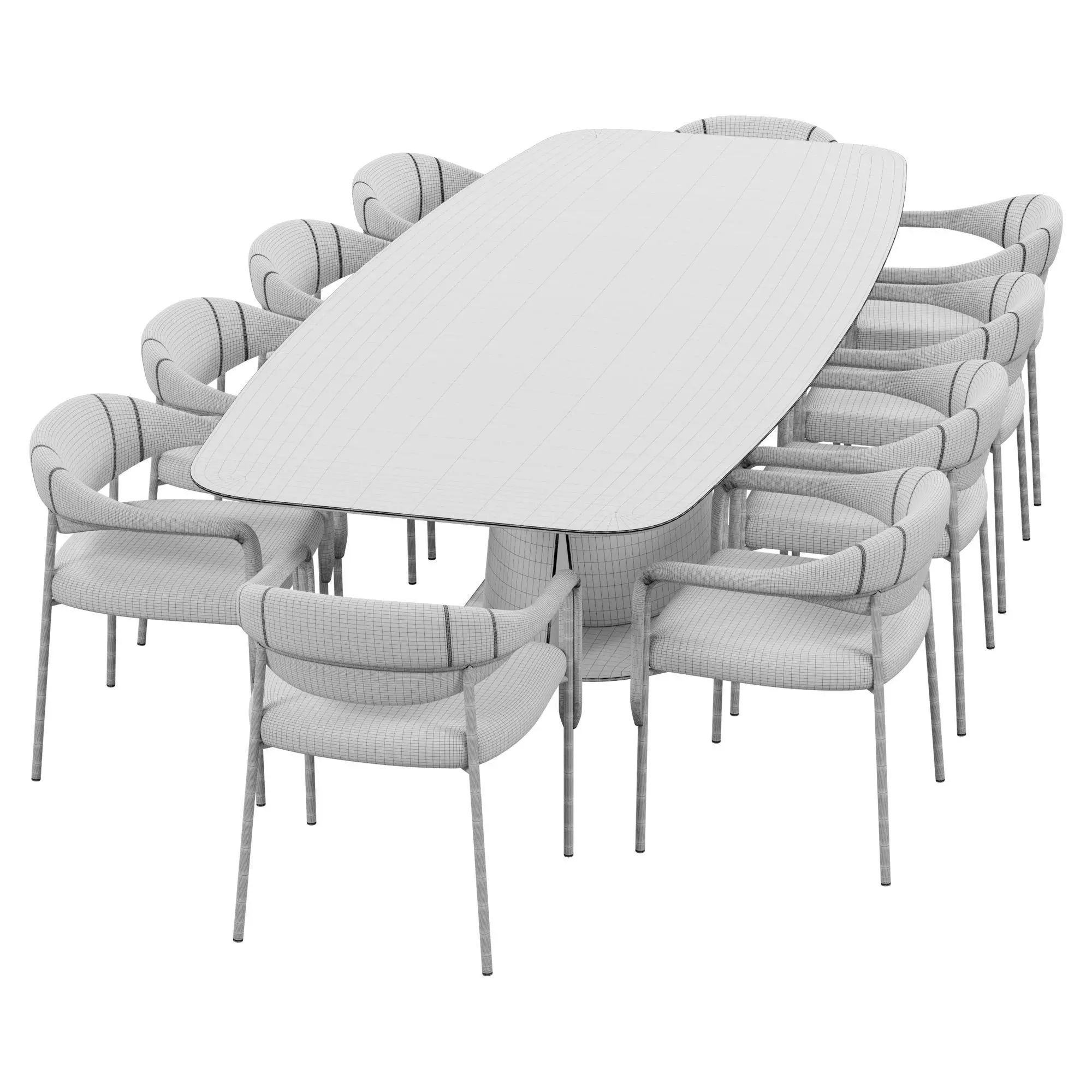 Dining set Gamma 3D model_5
