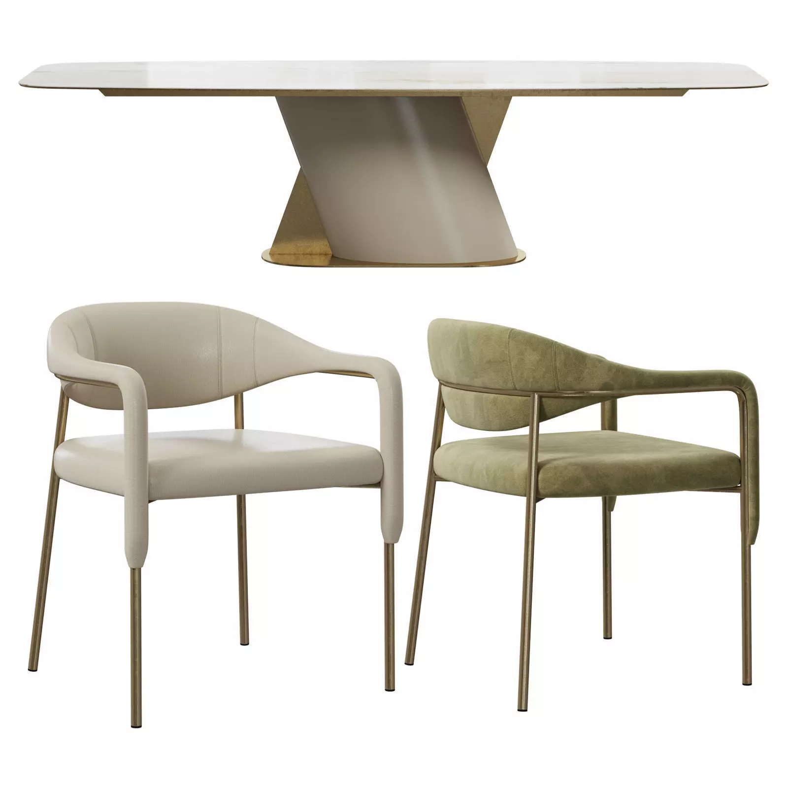 Dining set Gamma 3D model_2