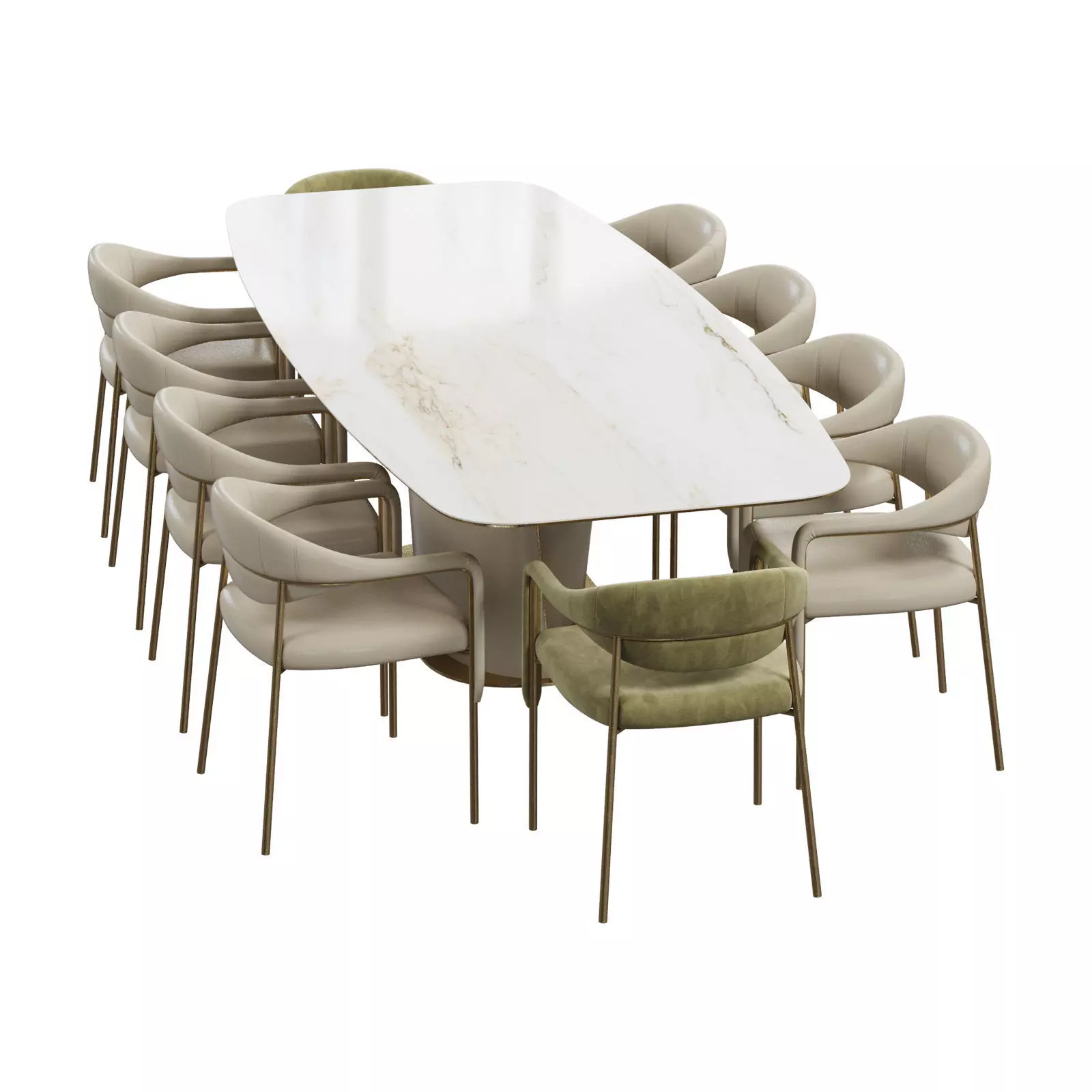 Dining set Gamma 3D model_1