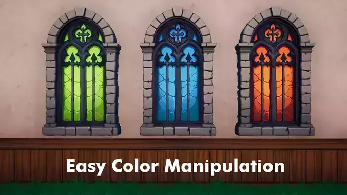 61 Stylized Windows - Stylized RPG Fantasy Prop Pack