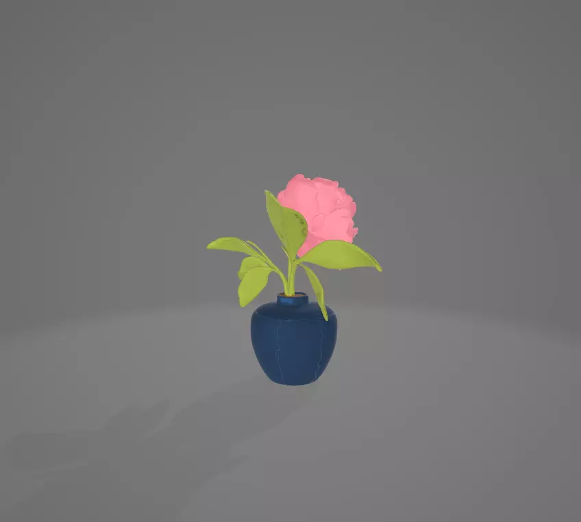 3D Flower in a Vase 3D model_5