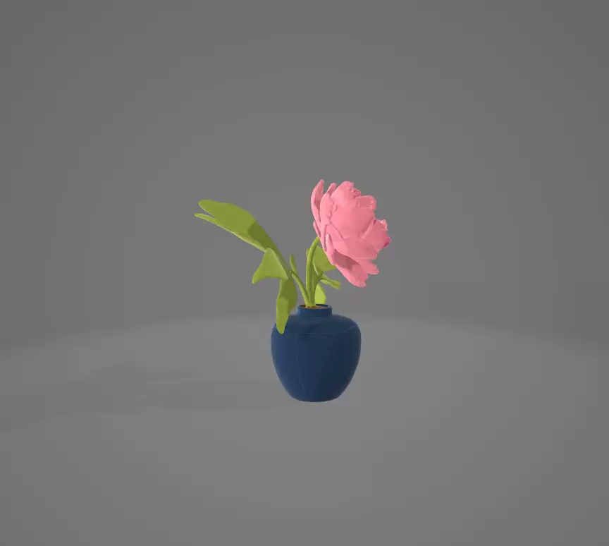 3D Flower in a Vase 3D model_6