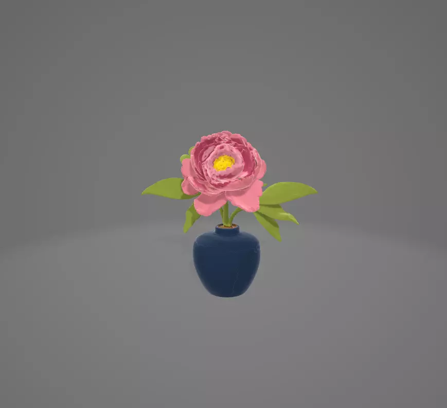 3D Flower in a Vase 3D model_8