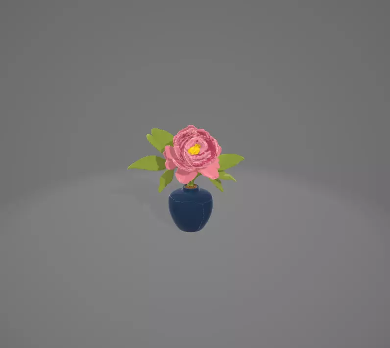 3D Flower in a Vase 3D model_0