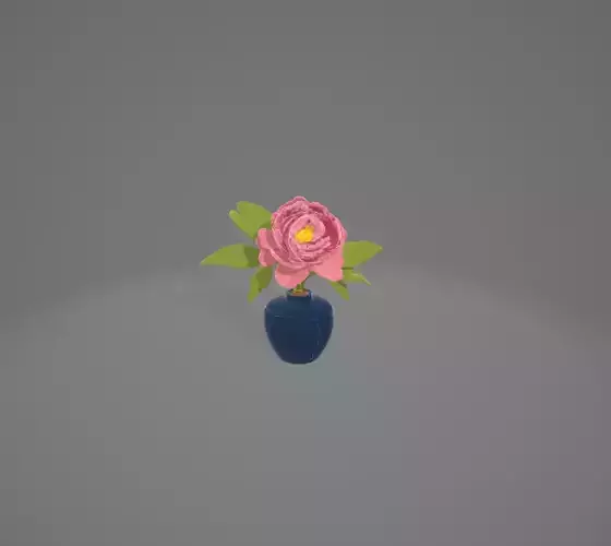 3D Flower in a Vase 3D model