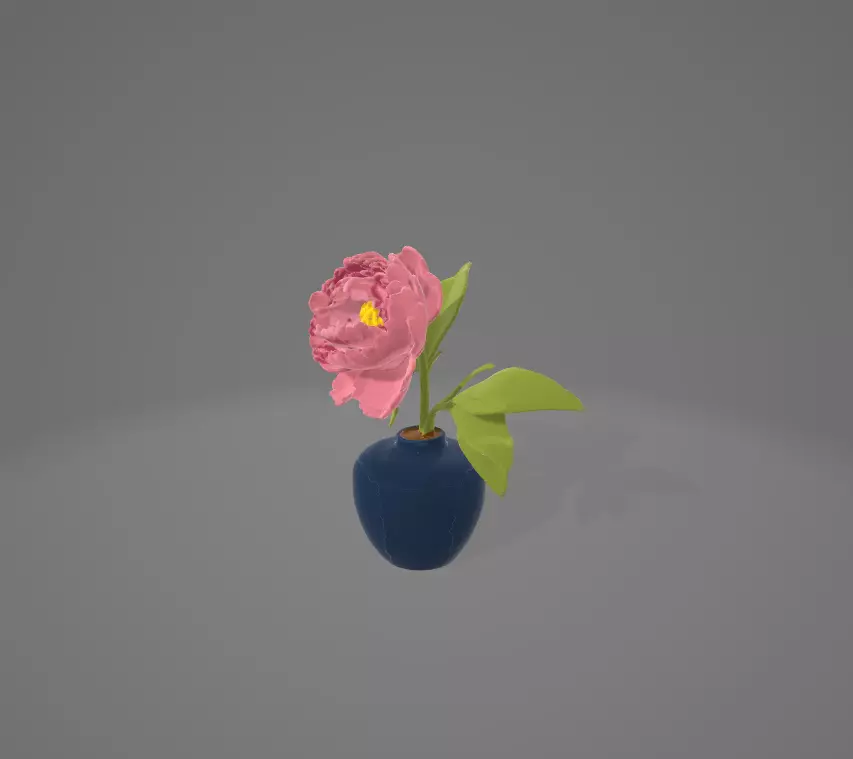 3D Flower in a Vase 3D model_2