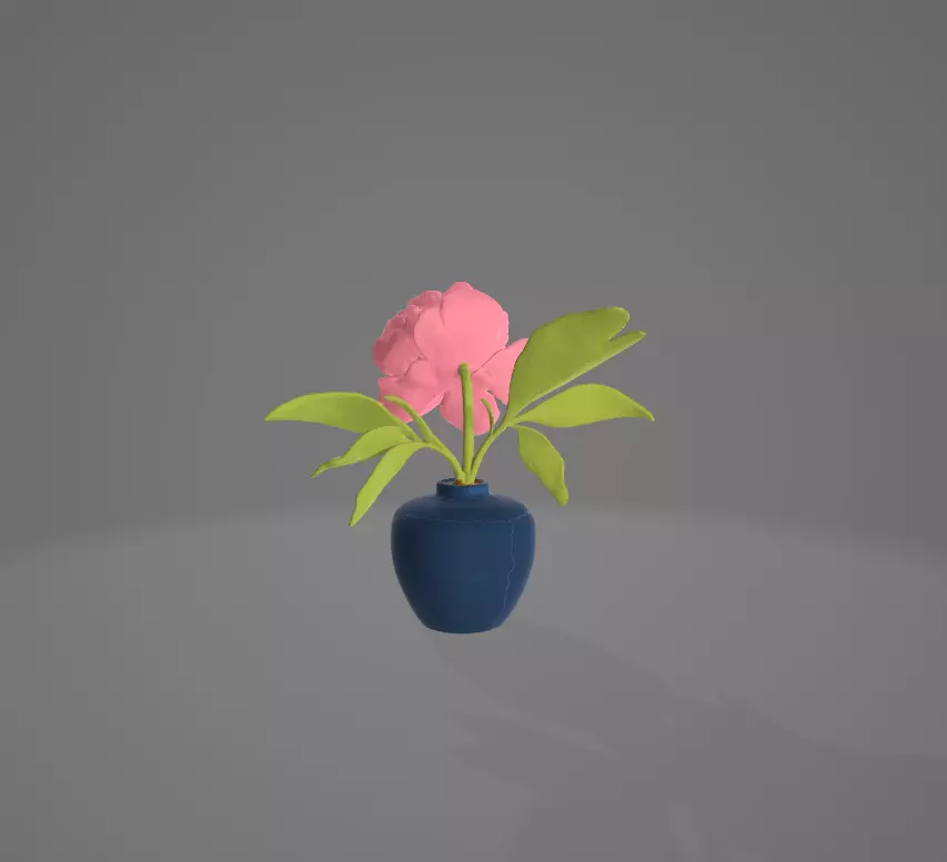 3D Flower in a Vase 3D model_4