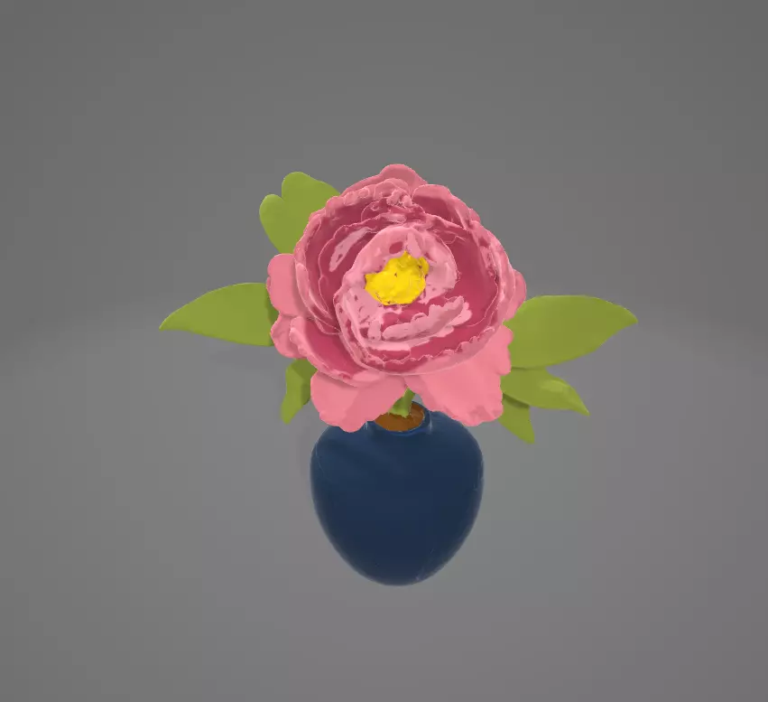 3D Flower in a Vase 3D model_9