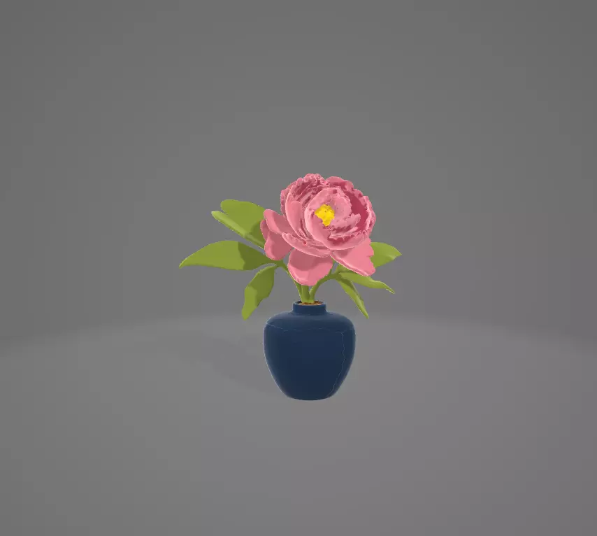 3D Flower in a Vase 3D model_7