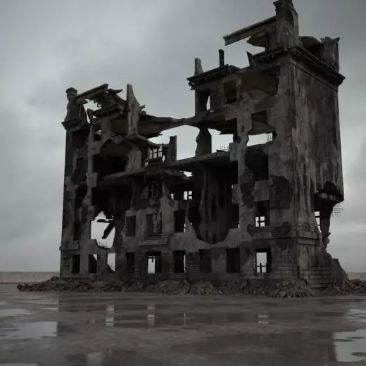destroyed building 089 am165 3D model_0