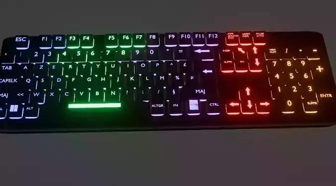 Gaming Keyboard RGB low poly game ready 