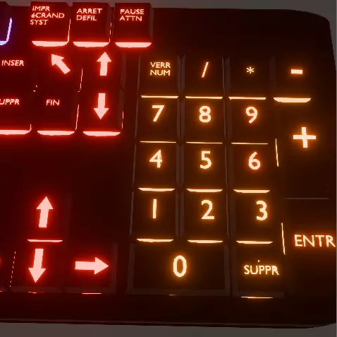 Gaming Keyboard RGB low poly game ready Free low-poly 3D model_5