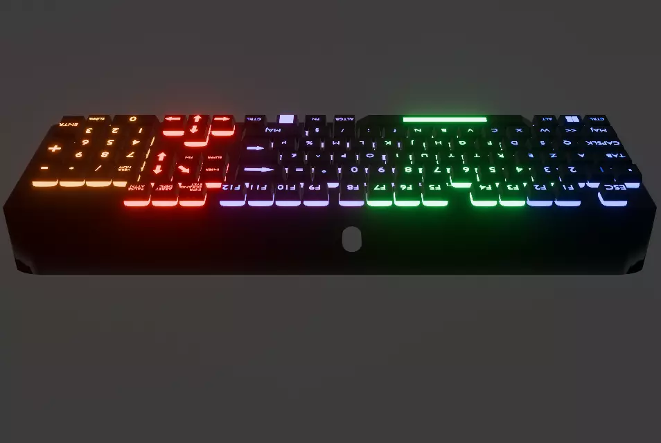 Gaming Keyboard RGB low poly game ready Free low-poly 3D model_2