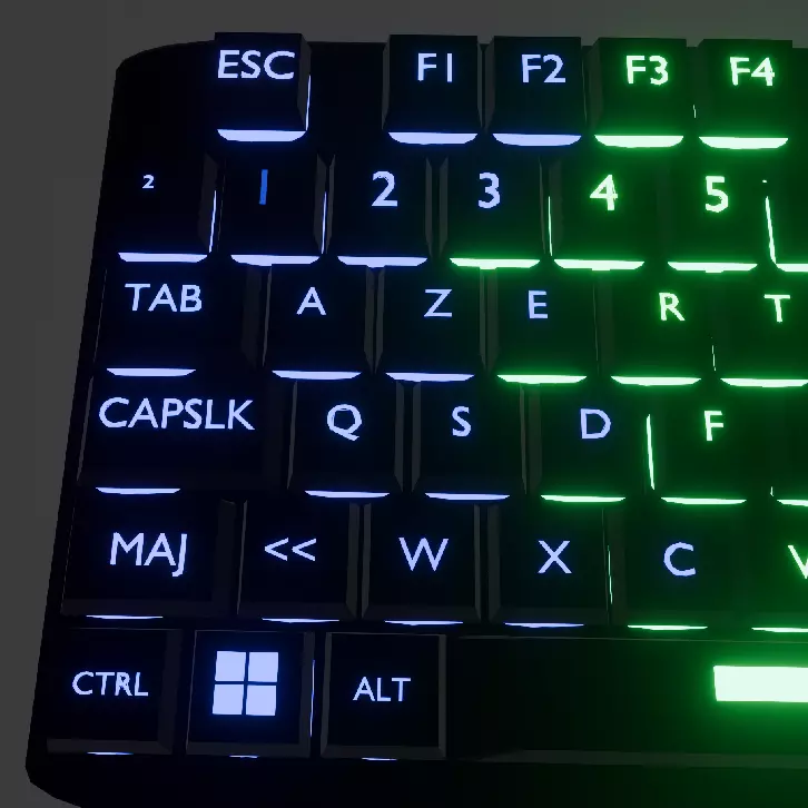 Gaming Keyboard RGB low poly game ready Free low-poly 3D model_8