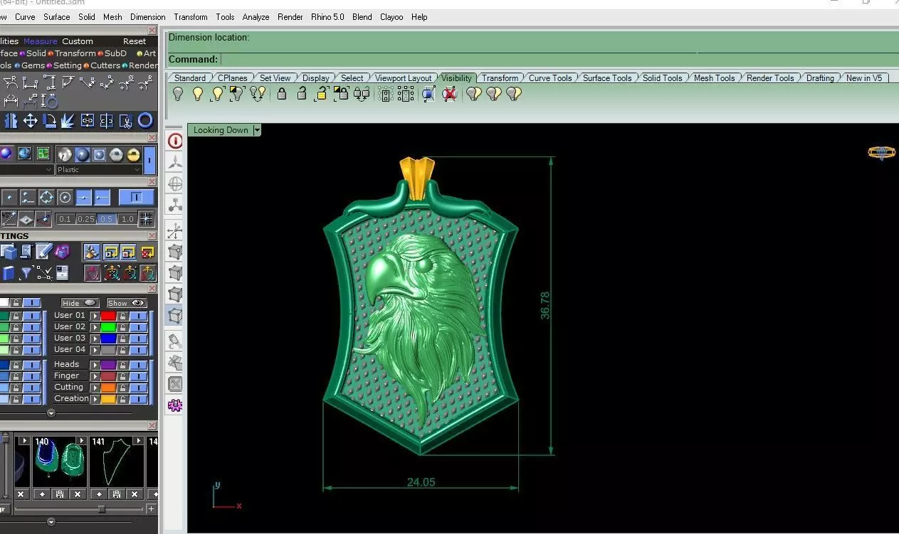 Erkek Kartal Kolye 3D print model_3