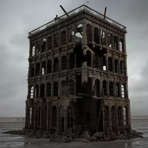 destroyed building 091 am165 3D model_0