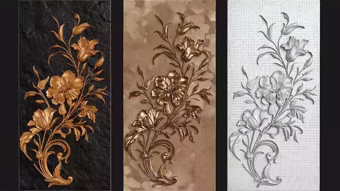 floral relief sculptur