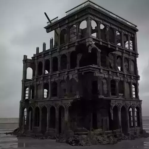 destroyed building 092 am165