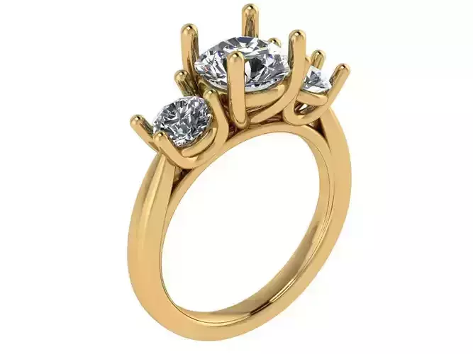 trinity ring with cathedral shank 