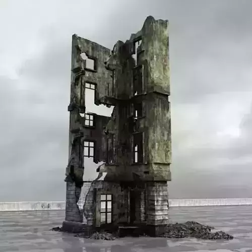 destroyed building 093 am165 3D model
