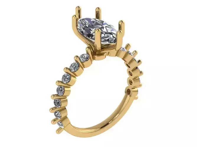 marquise solitare with floating diamond on shank 