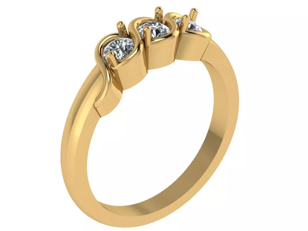 twisted trinity  band  3D print model_0