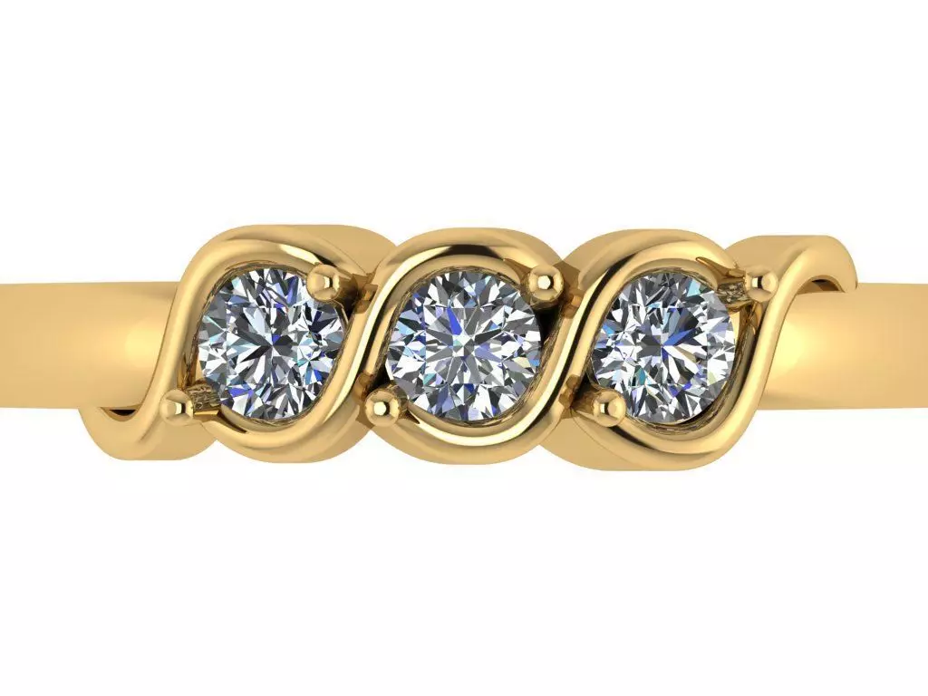 twisted trinity  band  3D print model_2