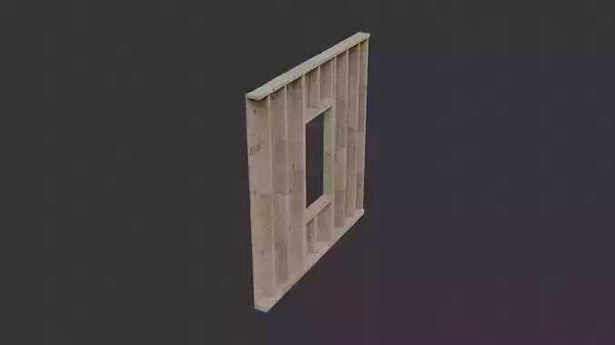 Wooden Stud Wall with Window Opening