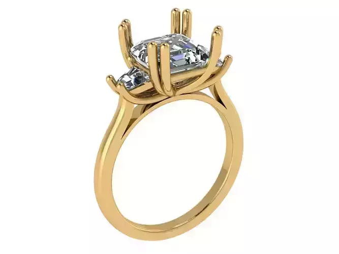 asscher  cut trinity 