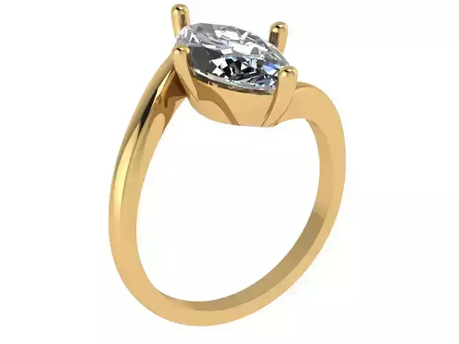 twist cross marquise ring 