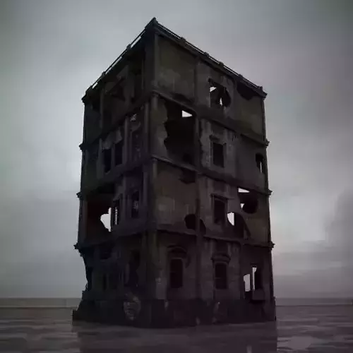 destroyed building 098 am165 3D model